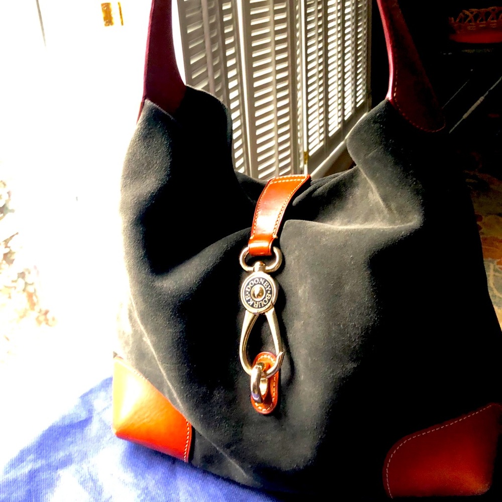 Dooney and Bourke Charcoal suede shoulder bag